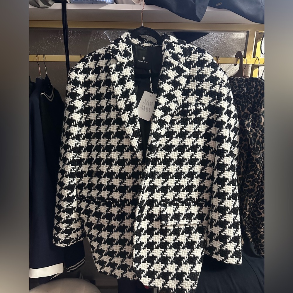 ANINE BING Houndstooth Quinn Blazer (NWT) 🐩🖤